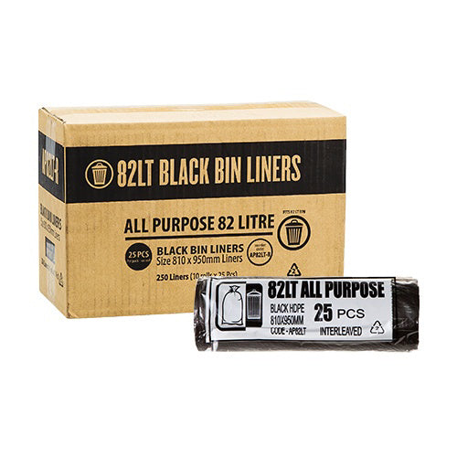 AP - BIN LINER 82LT ROLL BLACK