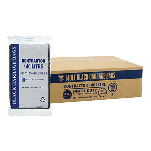 AP - CONTRACTOR BIN LINER 140L BLACK 200