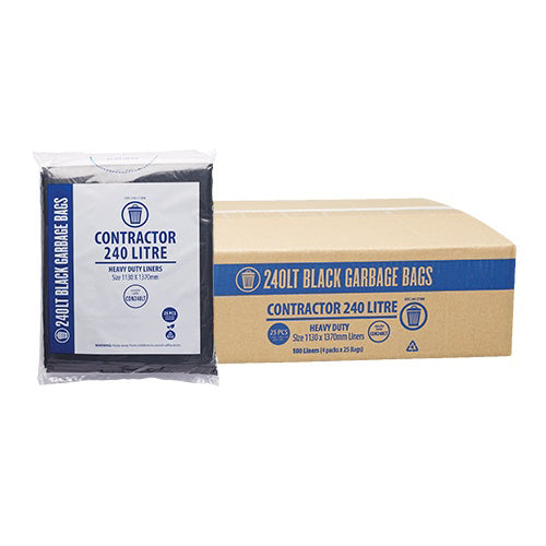 AP - CONTRACTOR BIN LINER 240L BLACK 100
