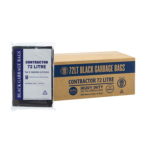 AP - CONTRACTOR BIN LINER 72LT BLACK 250