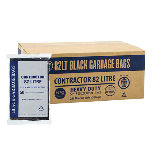 AP - CONTRACTOR BIN LINER 82LT BLACK 250