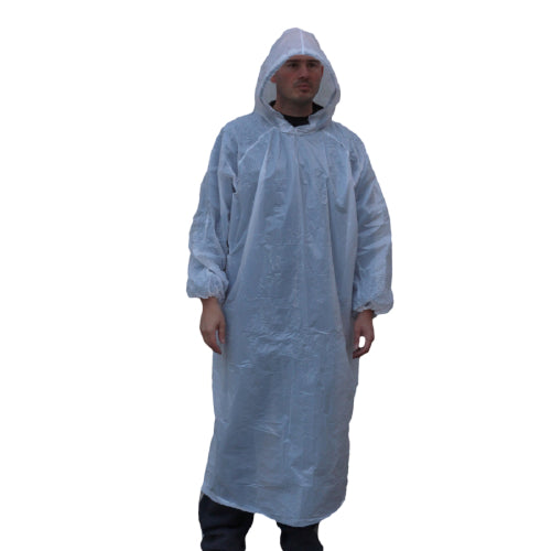 ATS - PE PONCHO WITH HOOD WHITE L 100pcs