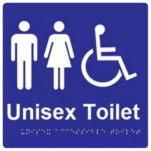 DA - UNISEX TOILET ACCESS SIGN BLUE/WHT