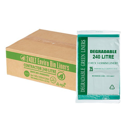 AP - DEGRADABLE BIN LINER 240LT GREEN