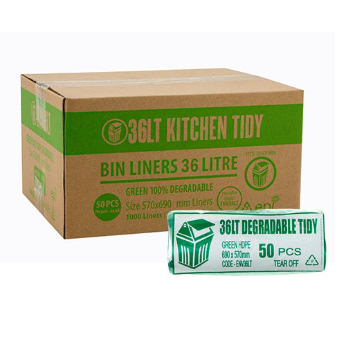 AP - DEGRADABLE BIN LINER 36L GREEN 1000