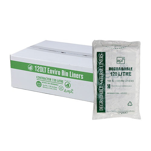 AP - DEGRADABLE BIN LINER 120LT WHITE