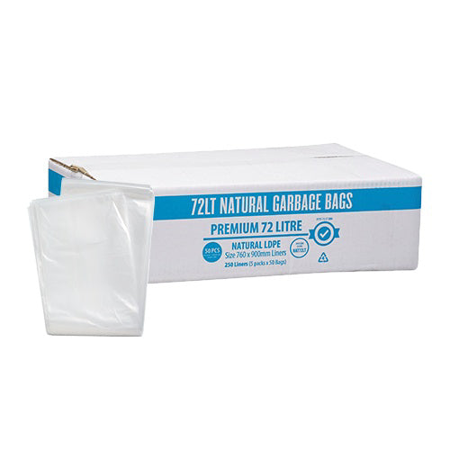 AP - PREMIUM NATURAL 72L CLEAR LDPE- 250