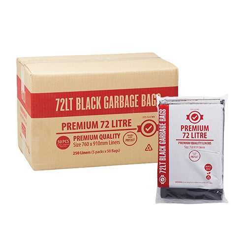 AP - PREMIUM BIN LINER 72L EHD BLACK 250