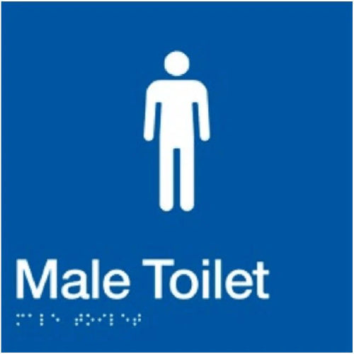 DA - MALE TOILET BRAILLE SIGN BLUE/WHITE