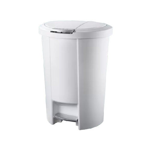 OATES - 50 LITRE PUSH/PEDAL BIN - WHITE