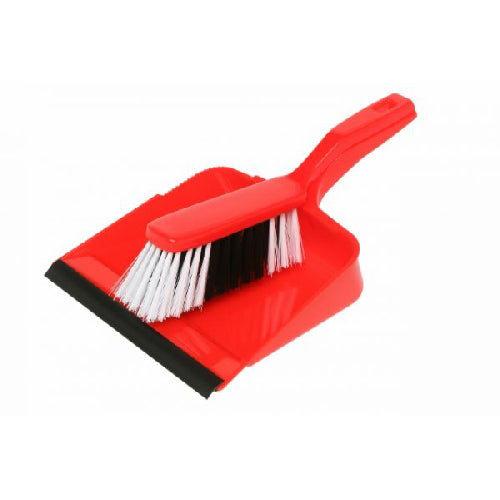 EDCO - DUST PAN AND BRUSH  RED