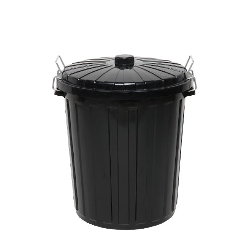 EDCO - PLASTIC GARBAGE BIN W/LID-GRN 73L