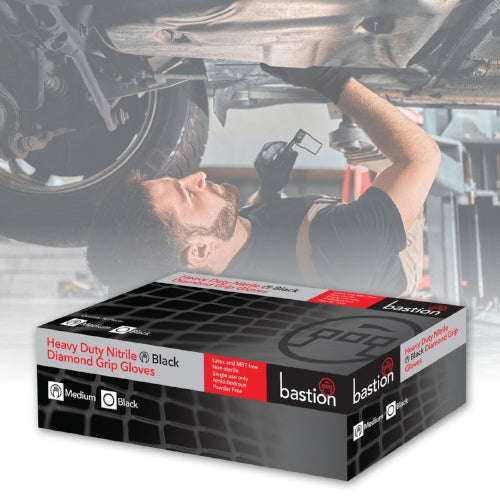 BP - NITRILE DIAMOND GRIP H/DUTY BLK XL