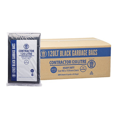 AP - CONTRACTOR BIN LINER 120L BLACK 200