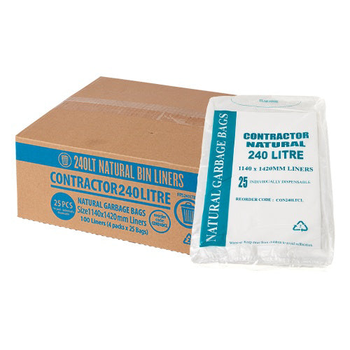 AP - CONTACTOR BIN LINER CLEAR 240L 100