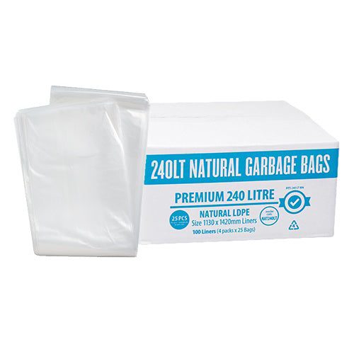 AP - PREMIUM NATURAL 240L CLEAR LDPE 100