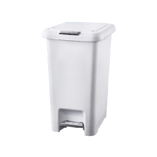 OATES - 50 LITRE PUSH/PEDAL BIN - WHITE