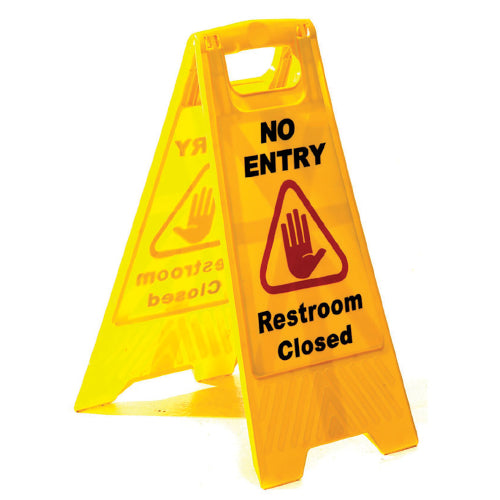SABCO - NO ENTRY RESTROOM CLOSED A FRAME
