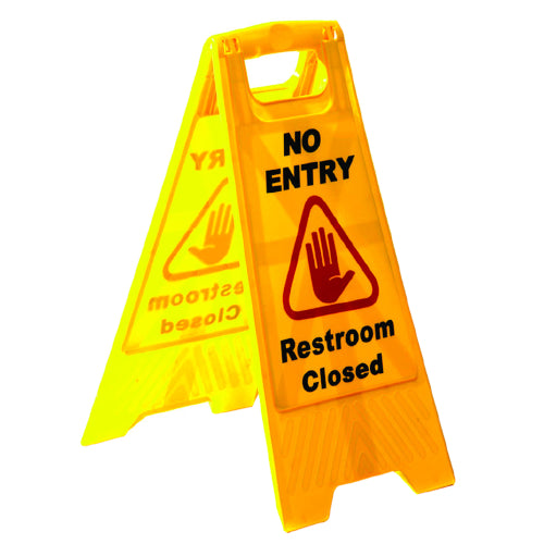 SABCO - NO ENTRY RESTROOM CLOSED A FRAME
