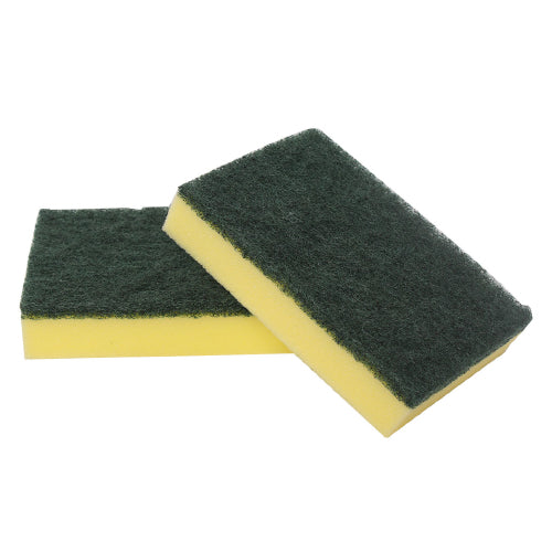 SABCO - 10PK SPONGE SCOURS - GREEN/GOLD