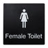 FEMALE BRAILLE TOILET SIGN BLACK
