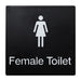 FEMALE BRAILLE TOILET SIGN BLACK