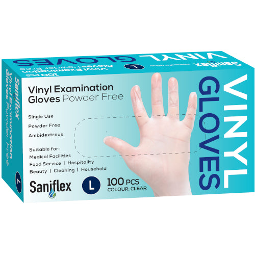 SF - VINYL DISPOSABLE GLOVES CLEAR LARGE