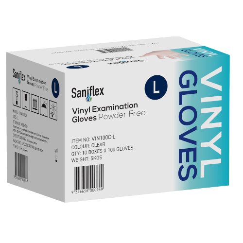 SF - VINYL DISPOSABLE GLOVES CLEAR LARGE