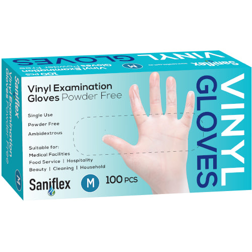 SF - VINYL DISPOSABLE GLOVES CLEAR MEDIU