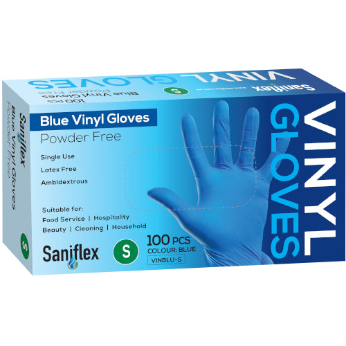 SF - VINYL DISPOSABLE GLOVES BLUE SMALL